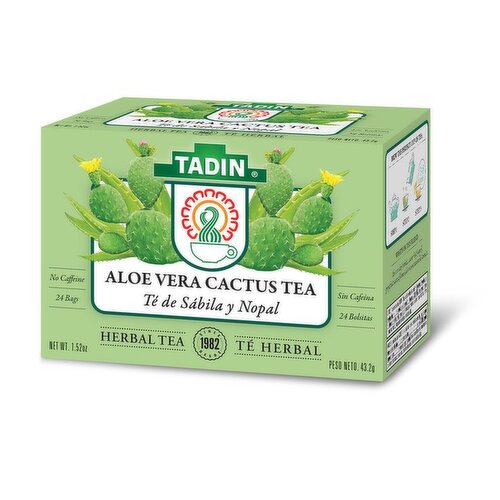 Tadin Aloe Vera Cactus Tea, Caffeine Free, Herbal Tea